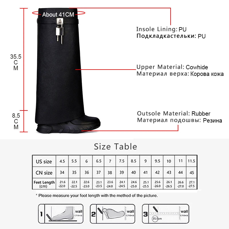 Lock Y2k Knee Boots