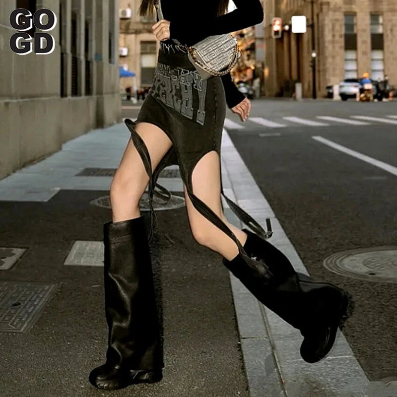 Lock Y2k Knee Boots